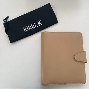 COPY - Kikki A5 Leather Planner in Beige (rose gold 30 mm rings)
